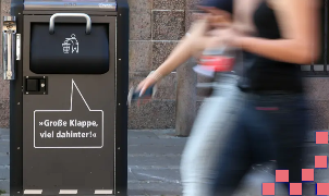 Hightech-Mülleimer für ein sauberes Stadtbild